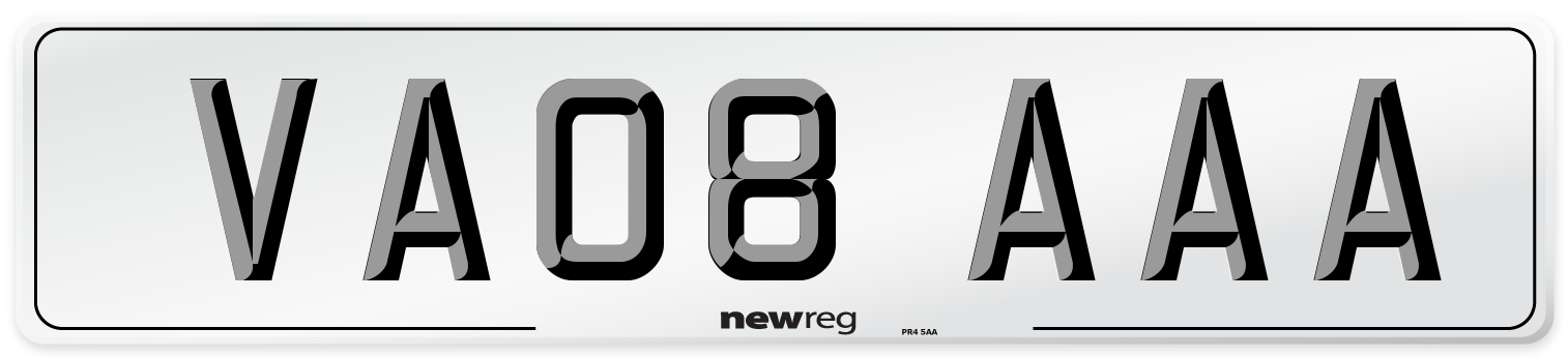 VA08 AAA Number Plate from New Reg